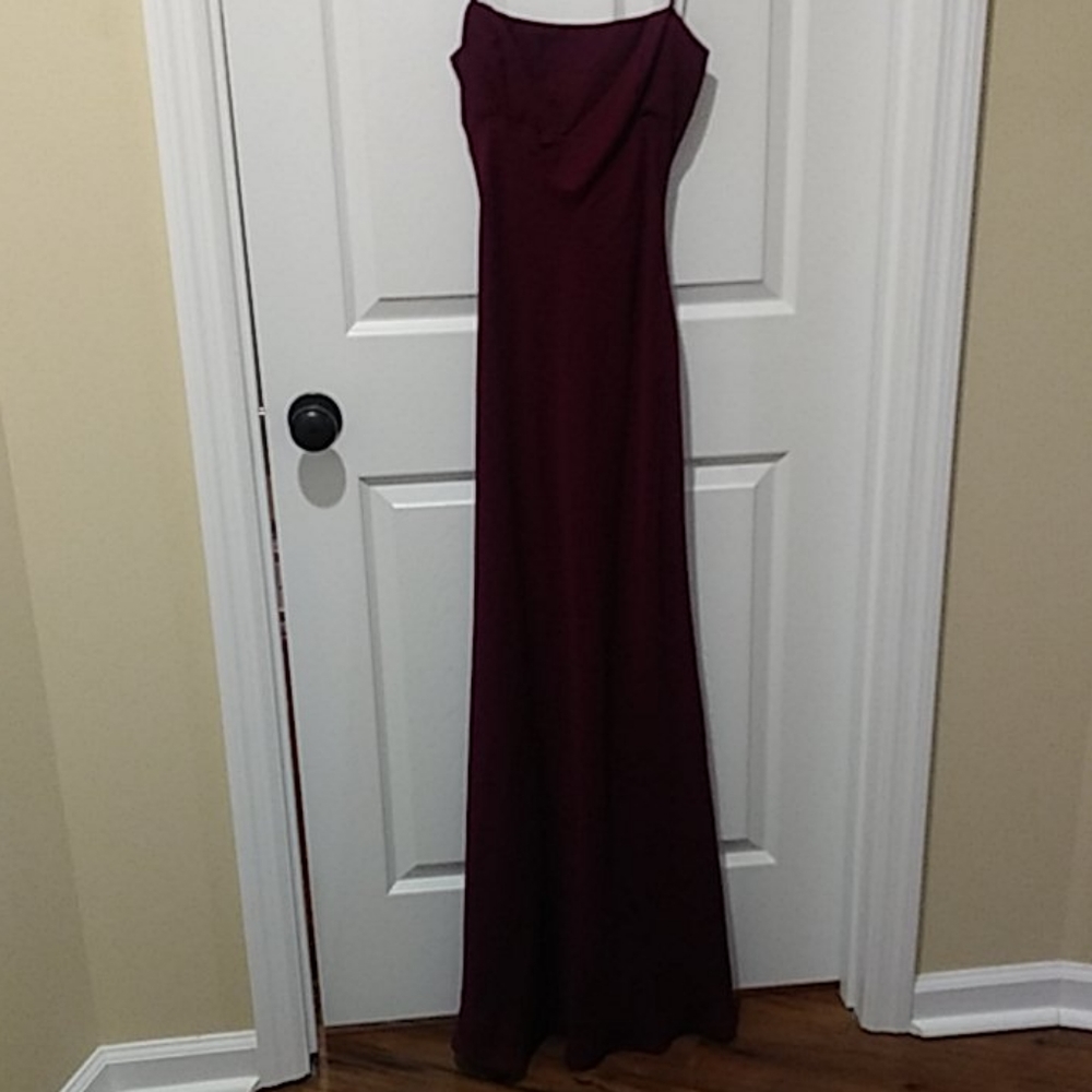 Maroon Semi Backless Gown